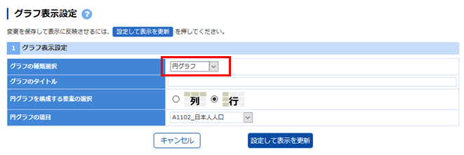グラフ表示設定（円グラフ）
